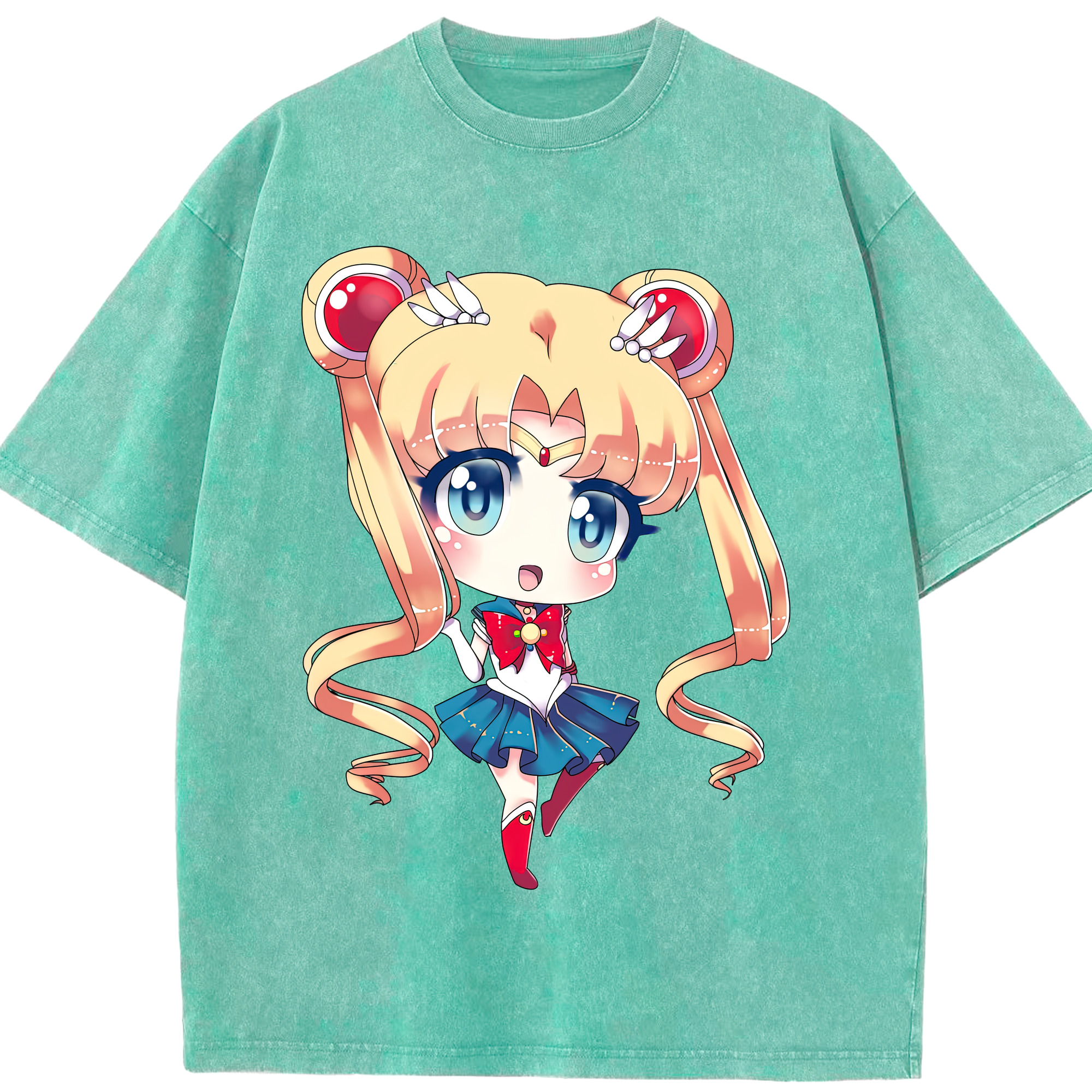 （画像用） 美少女戦士セーラームーン 月野 うさぎ つきの うさぎ Sailor Moon Tsukino Usagi 綿100% ヴィンテージ風 半袖Tシャツ（フロントプリント）